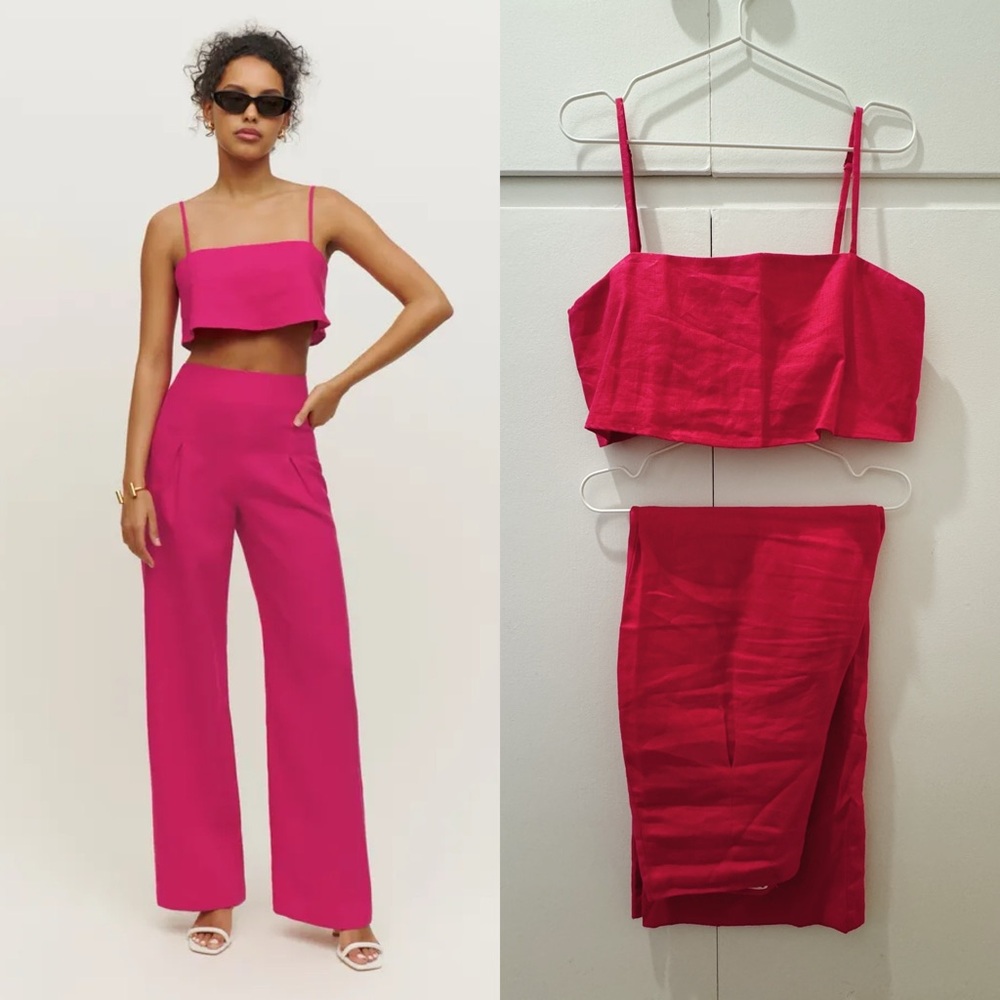 Reformation Petite Cleo Linen Two Piece in Corvette